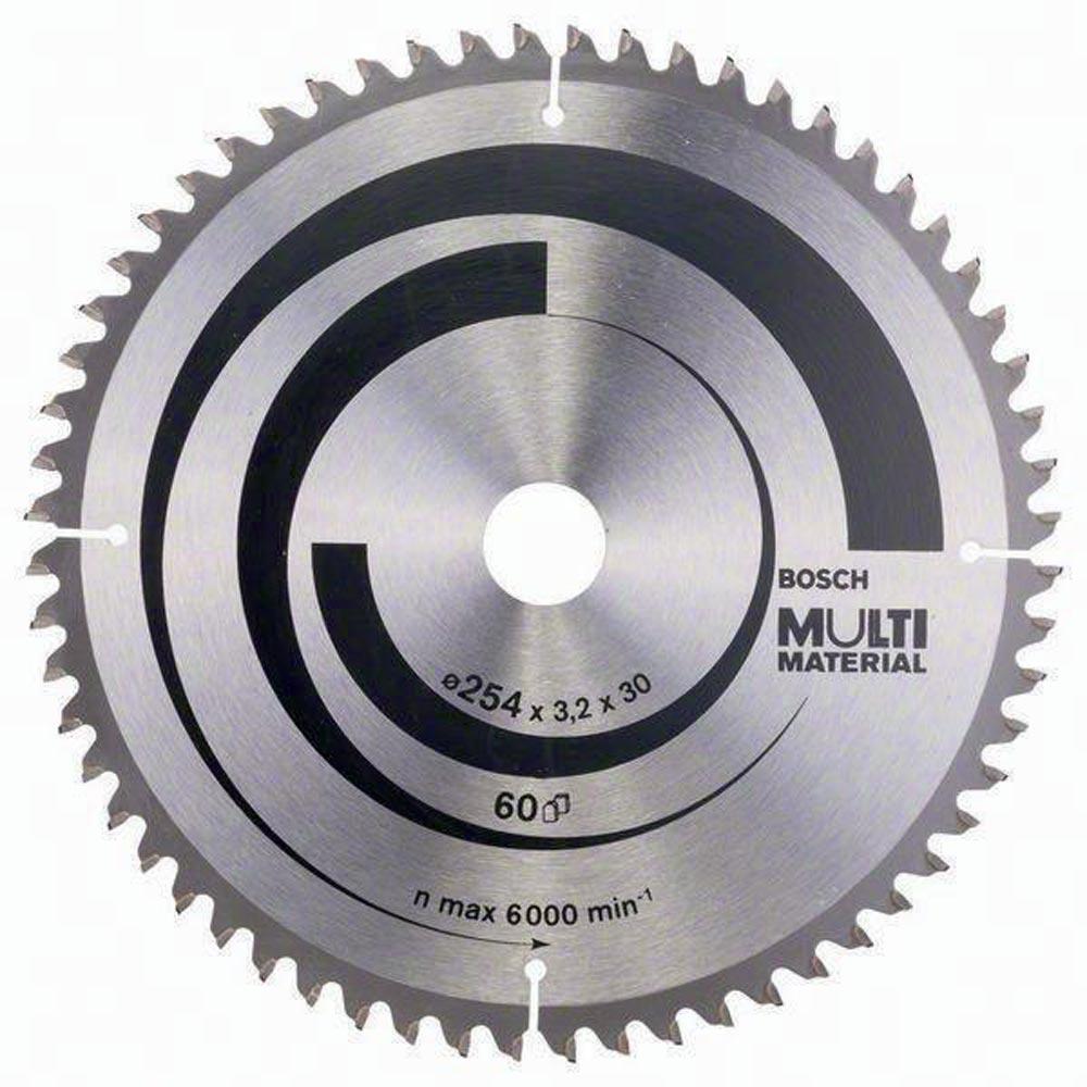 Kreissägeblatt Außen-Ø 254 mm Zähnezahl 60 HLTCG Bohrung 30 mm Schnittbreite 3,2 mm HM