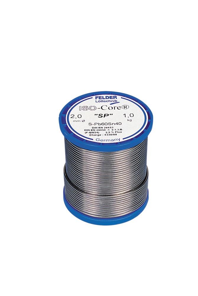 Lötdraht SP Pb 60 Sn 40, Drahtdurchmesser 2,0 mm, Spulengröße 250 g