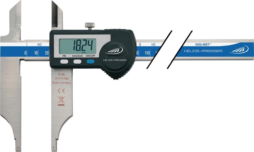 Werkstattmessschieber DIN 862 DIGI MET® 300 mm digital mit Messerspitzen und Feineinstellung