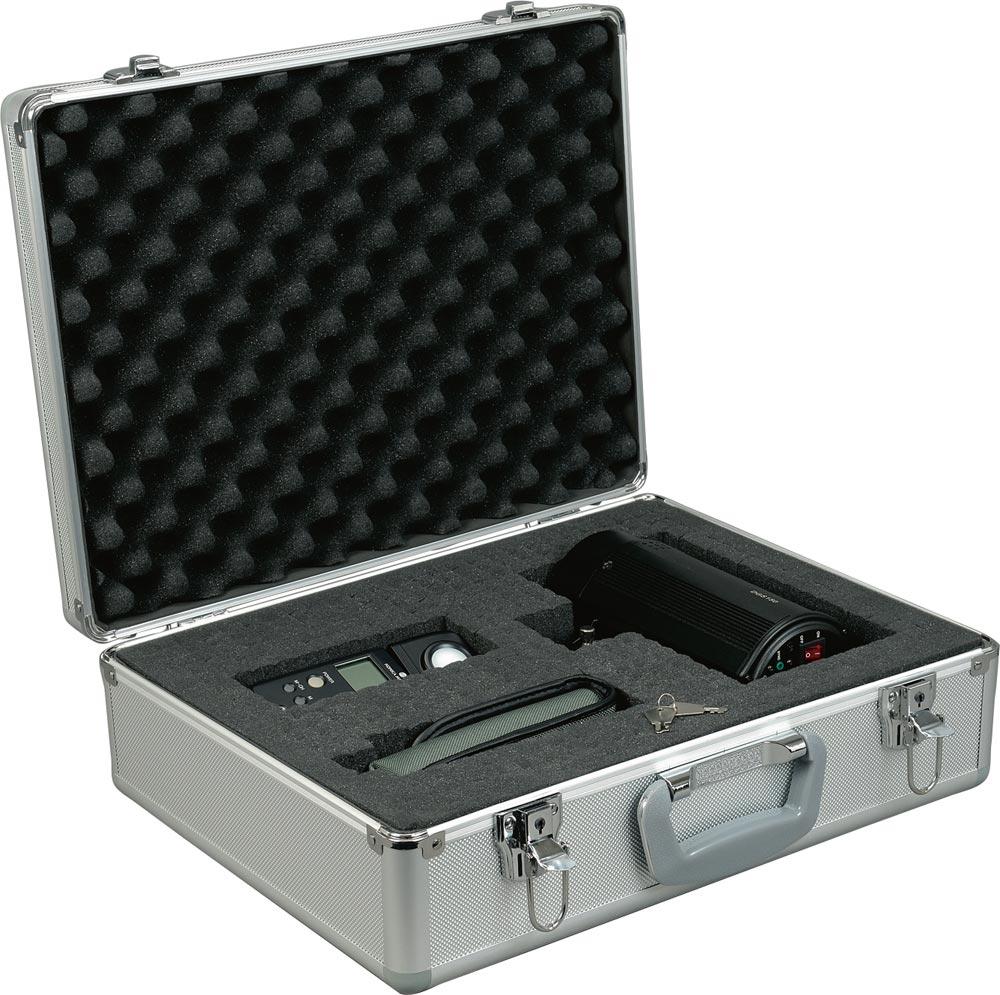 Multifunktions-Koffer, Aluminium, BxTxH 520x180x480 mm, Schaumstoffeinlage, silber
