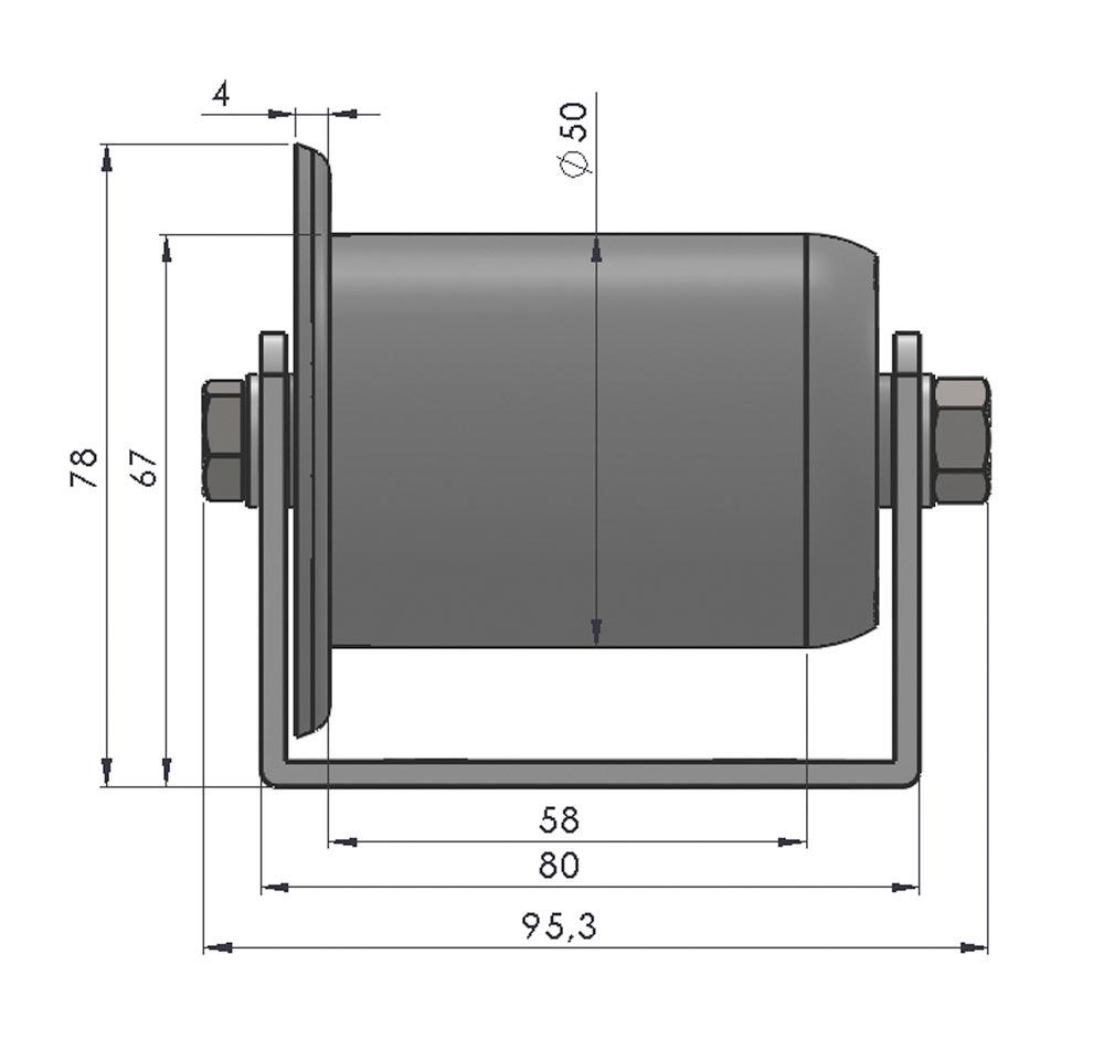 Palettenrollschiene, verzinkt, Profil zweireihig, Rolle m. Spurkranz, Durchm. 50 mm, Traglast 160 kg, Bauhöhe 67/78 mm, Achsabstand 130 mm