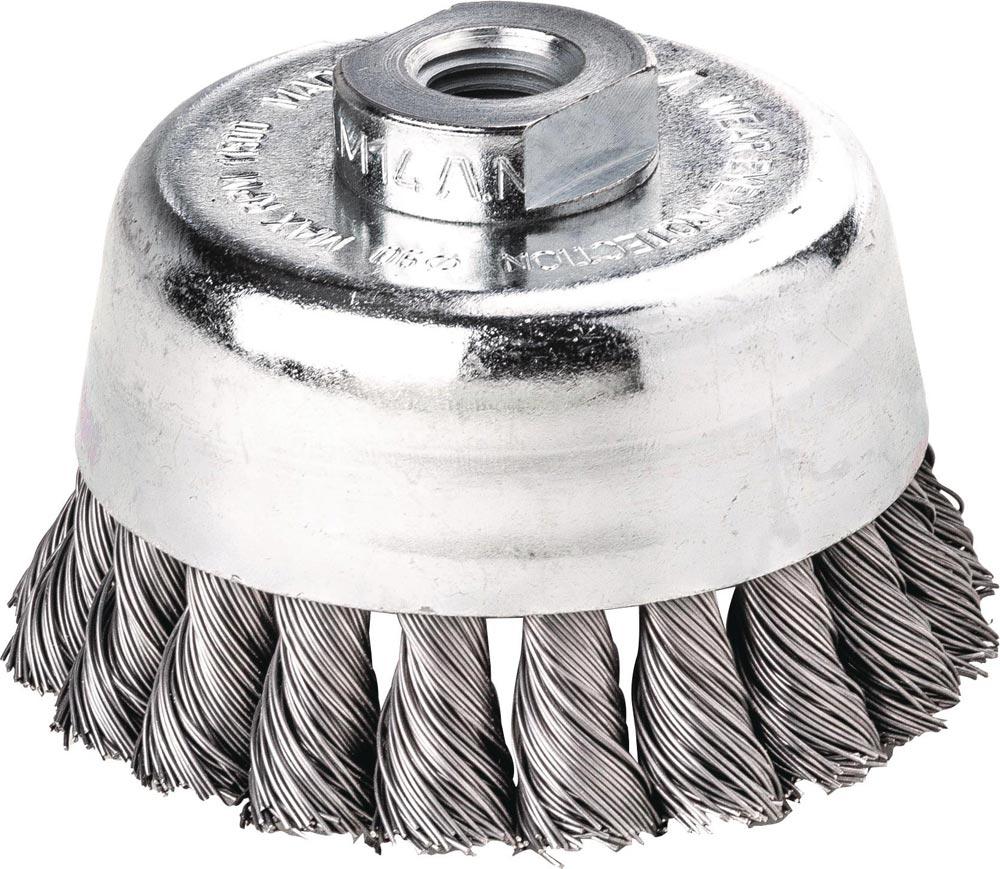 Topfbürste Ø 65 mm M14 Drahtstärke 0,35 mm Stahl 12500 min- 1