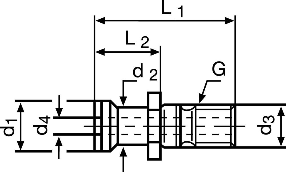 Anzugsbolzen ISO 7388 / IIB SK40 mit Bohrung