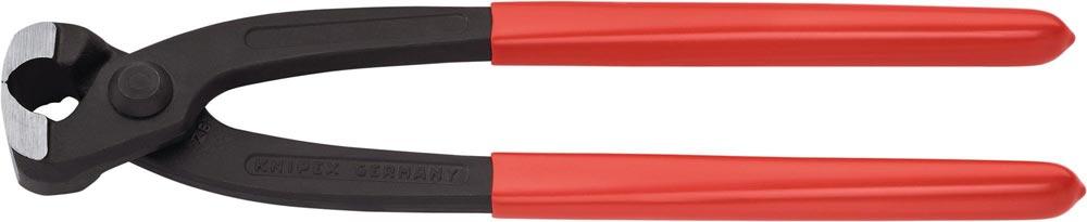 Ohrklemmenzange Gesamtlänge 220 mm Kopf schwarz atramentiert Kunststoff-Überzug seitliche Pressnase