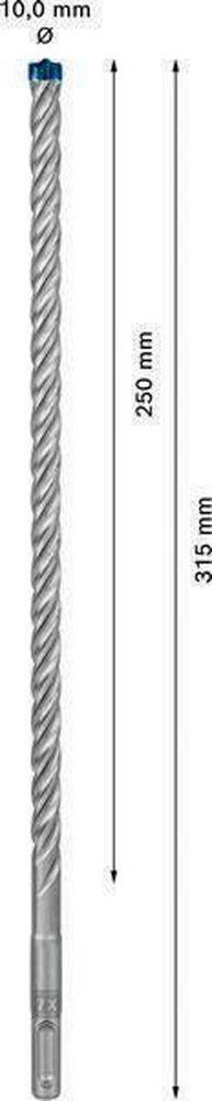 Hammerbohrer Expert SDS-7X Ø 10,0 mm Arbeits-L.250 mm L.315 mm SDS-plus 1 Stück Hammerbohrer Expert SDS-7X Ø 10,0 mm Arbeits-L.250 mm L.315 mm SDS-plus 1 Stück