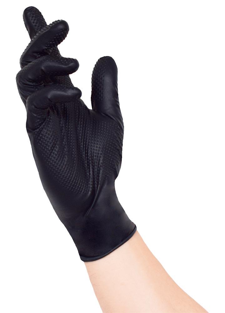 Einweghandschuhe-Nitril Nitras Tough Grip N, 50 Stück, schwarz, Gr. S