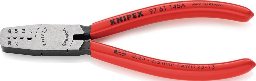 Aderendhülsenzange Gesamtlänge 145 mm 0,25 - 2,5 (AWG 23 - 13) mm poliert Comfort-Griffe