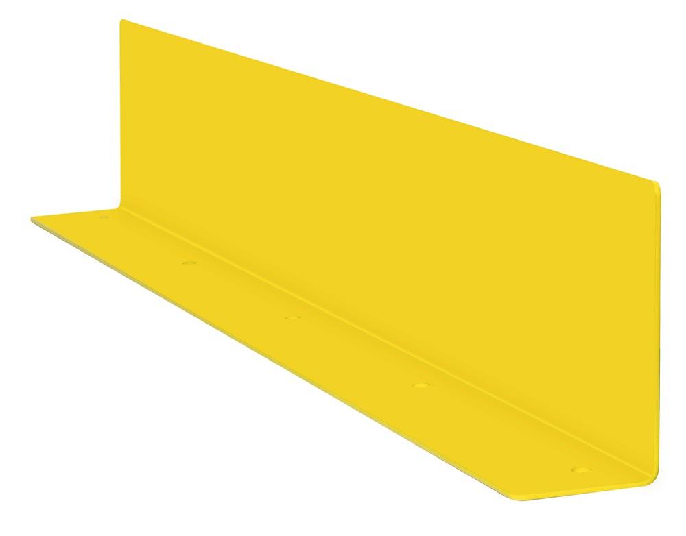 Unterfahrschutz-Winkel für Rammschutz-Geländer, kunststoffbeschichtet , gelb, Höhe 200 mm, Tiefe 100 mm, Länge 880 mm