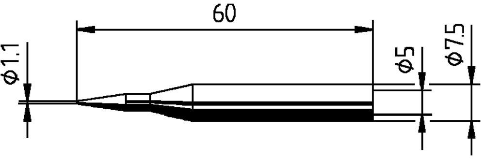 Lötspitze Serie 172 bleistiftspitz Breite 1,1 mm 0172 BD/SB