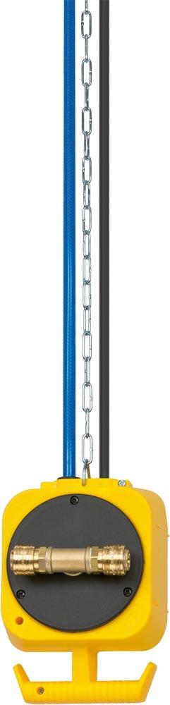 Pendel-Strom-Druckluftverteiler, 4 Schukost., 2 Druckluft, H05VV-F 3G1,5 Pendel-Strom-Druckluftverteiler, 4 Schukost., 2 Druckluft, H05VV-F 3G1,5