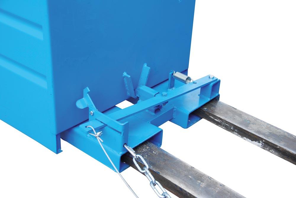 Kippbehälter, Volumen 0,70 cbm, LxBxH 1440x800x890mm, Traglast 1000 kg, RAL 7005 mausgrau