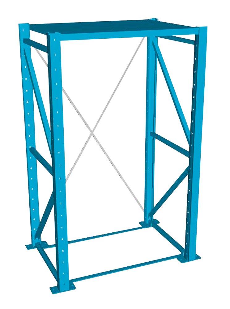 Schwerlast-Auszugregal, Grundfeld, BxTxH 890x1060x2500 mm, RAL 5012 lichtblau
