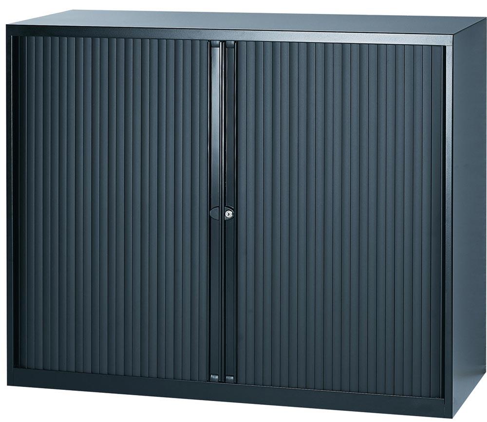 Rollladenschrank, BxTxH 1200x430x1030 mm, 2 Böden, 2,5 OH, schwarz