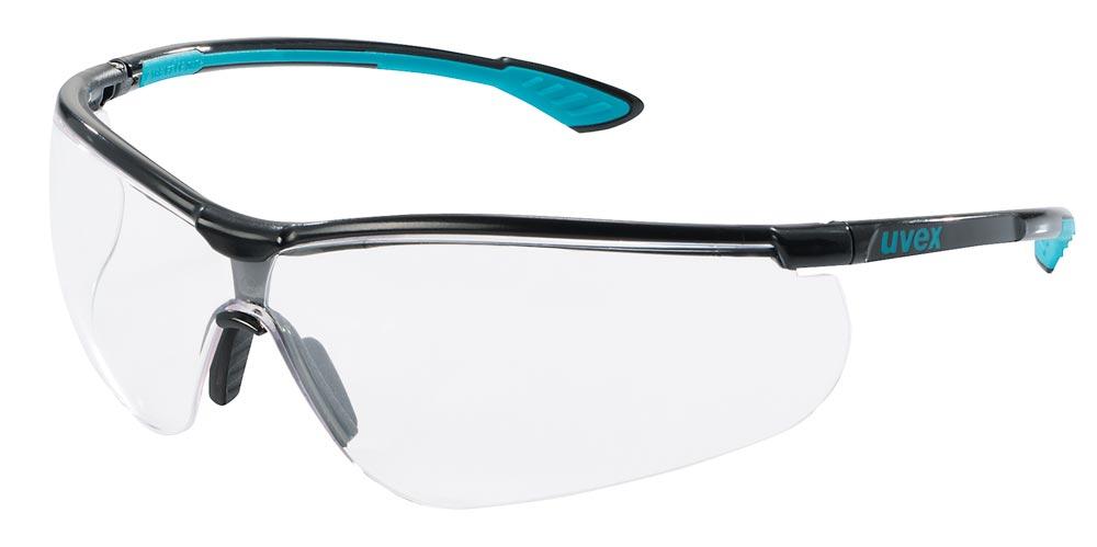 Schutzbrille uvex sportstyle, Scheiben PC farblos, Rahmen schwarz/petrol