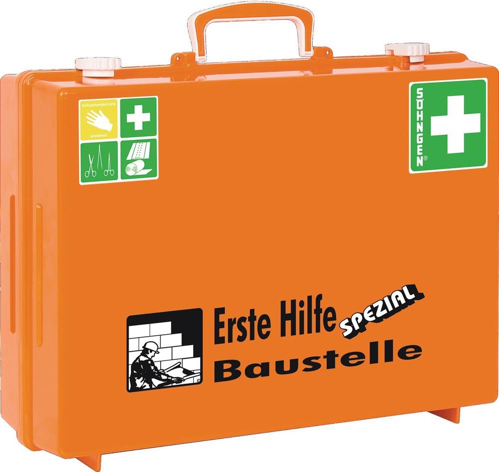 Erste Hilfe Koffer Beruf SPEZIAL Baustelle B400xH300xT150ca.mm orange