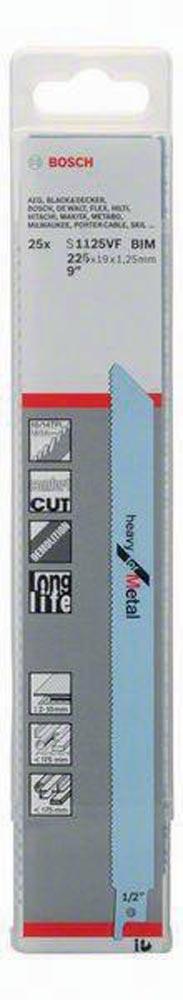 Säbelsägeblatt S 1125 VF Länge 225 mm Breite 19 mm Zahnteilung TPI 10/14 1,8 / 2,6 mm varioverzahnt 25 Stück / Karte