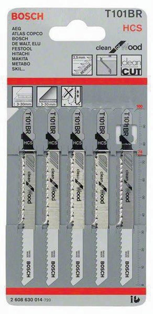 Stichsägeblatt T 101 BR Gesamtlänge 100 mm Zahnteilung 2,5 mm HCS 5 Stück / Karte