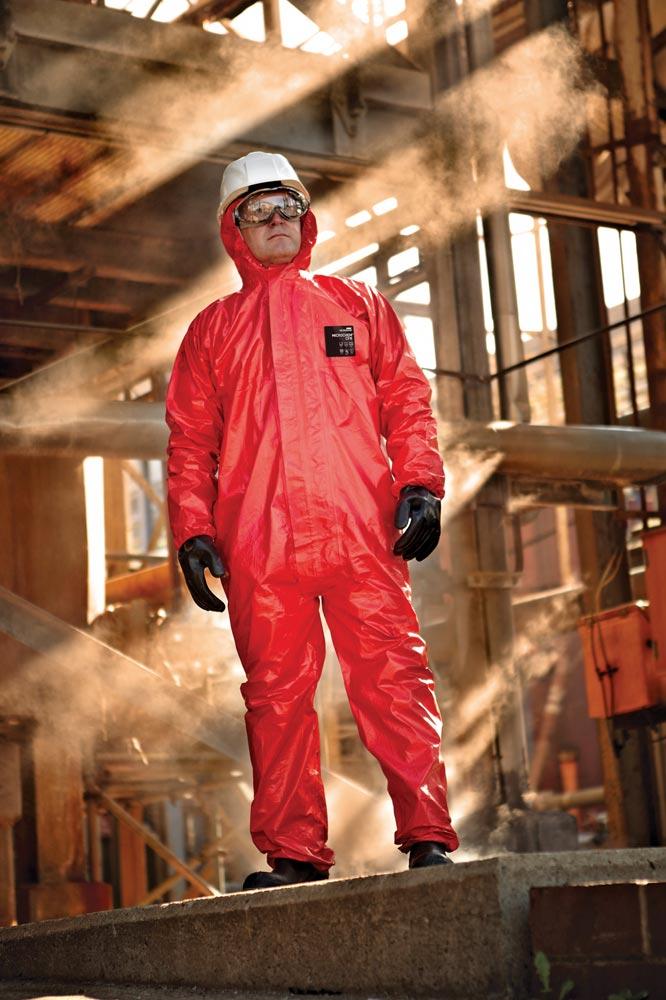 Einweg-Overall AlphaTec CFR, Farbe rot, Gr. M