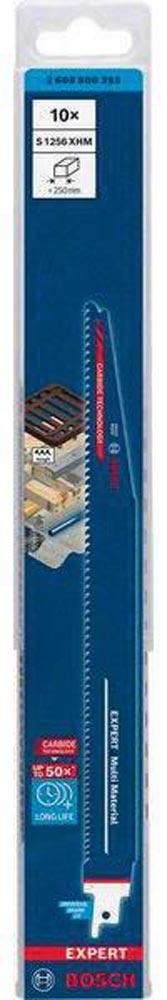 Säbelsägeblatt Expert Multimaterial Länge 300 mm Breite 25 mm Zahnteilung TPI 6-8 3-4 mm S-Schaft 10 Stück / Karte