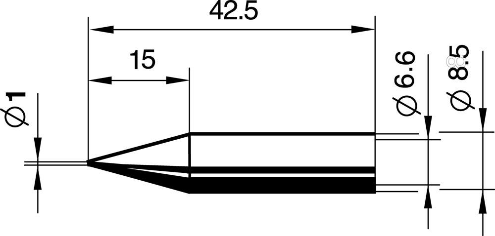 Lötspitze Serie 842 bleistiftspitz Breite 1 mm 0842 BDLF/SB