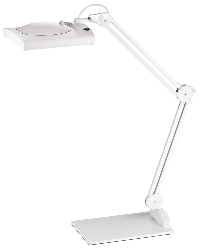 LED-Lupenleuchte, 5 Dioptrien, Linse 180x152 mm, 62 LEDs, mit Abdeckung, Standfuß, weiß