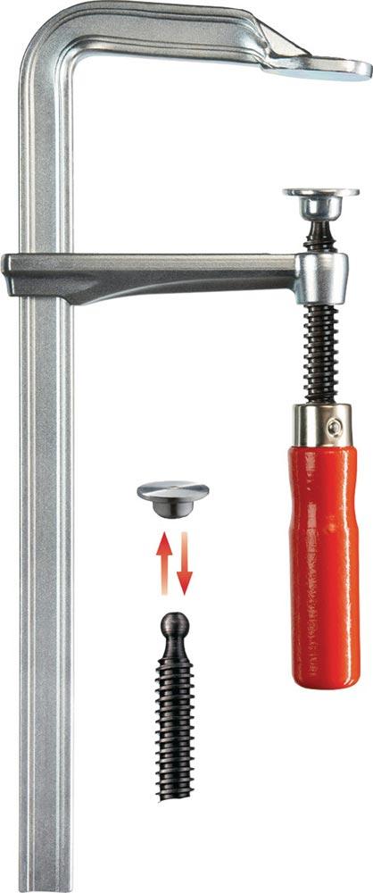 Ganzstahlschraubzwinge GZ Spannweite 100 mm Ausladung 60 mm Holzgriff