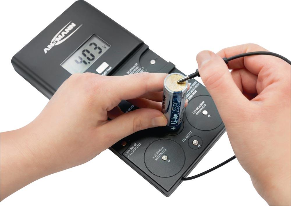 Batterie-/Akkutester für Akkus und Batterien 1 x 9V Blockbatterie