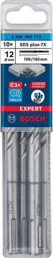 Hammerbohrer Expert SDS-7X Ø 12 mm Arbeits-L.100 mm L.165 mm SDS-plus 10 Stück Hammerbohrer Expert SDS-7X Ø 12 mm Arbeits-L.100 mm L.165 mm SDS-plus 10 Stück