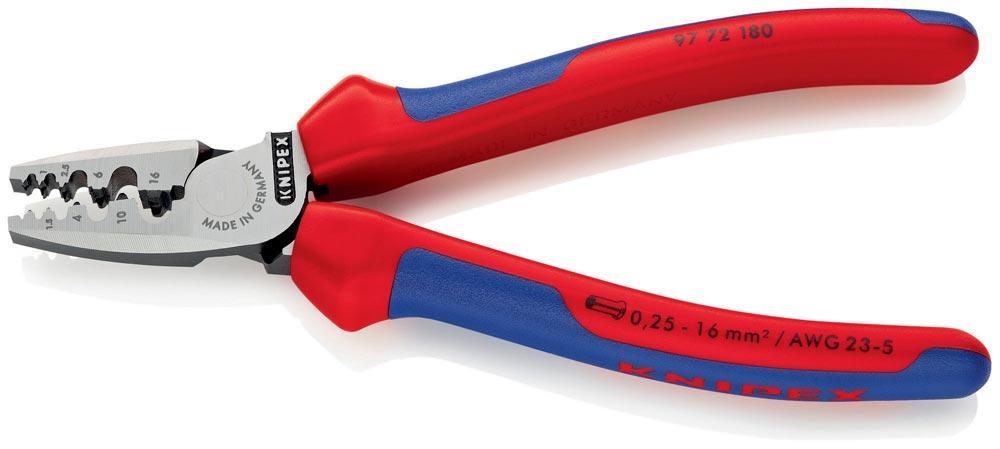 Aderendhülsenzange Gesamtlänge 180 mm 0,25 - 16,0 (AWG 23 - 5) mm poliert Mehrkomponenten-Hüllen