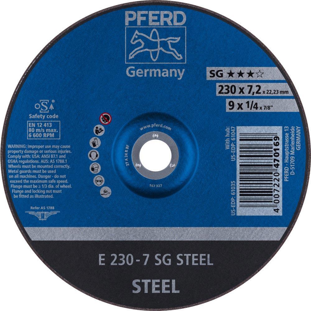 Schruppscheibe SG STEEL D230xS7,2mm gekröpft Stahl Bohrung 22,23 mm