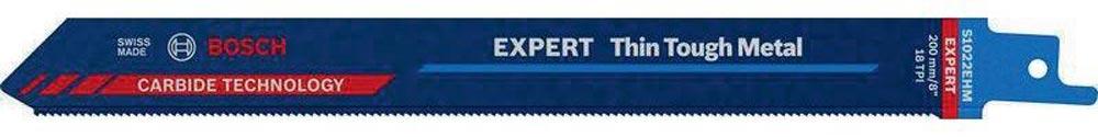 Säbelsägeblatt Expert Thin Tough Metal Länge 200 mm Breite 19 mm Zahnteilung TPI 18 1,4 mm S-Schaft 1 Stück / Karte