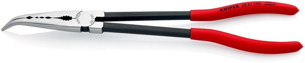 Montierzange Länge 280 mm poliert Kunststoffüberzug Spitze 45 gebogen