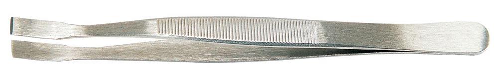 Flachpinzette Gesamtlänge 120 mm eckige Spitzen Edelstahl