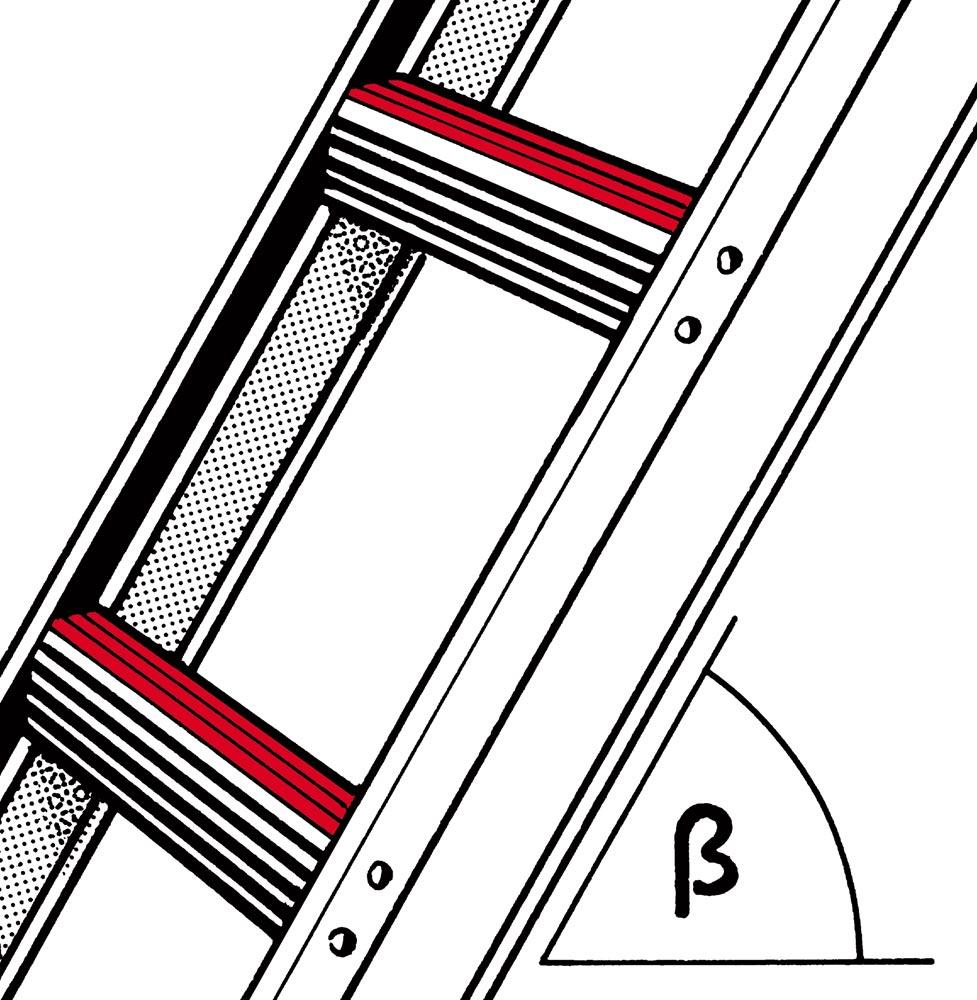 Dachleiter, Alu natur, 10 Sprossen, Länge 2800 mm, Gewicht 4,9 kg