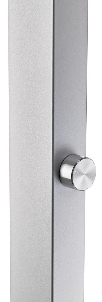 LED-Stehleuchte, Höhe 1950 mm, Leuchtenkopf 280x610 mm, Abstrahlung nach oben + unten, 80 W, silber