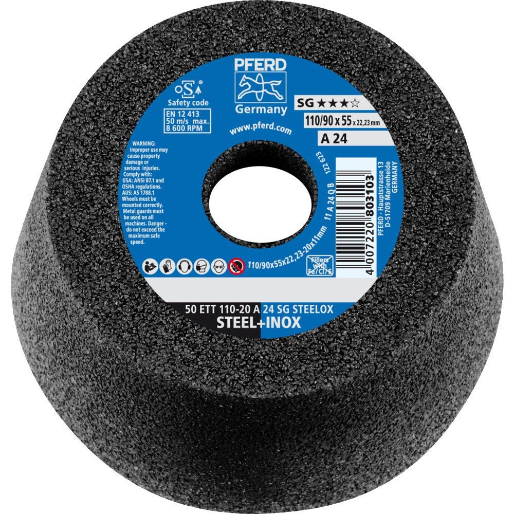 Schleiftopf ETT SG STEELOX 110/55 mm INOX und Stahl 24 Bohrung 22,23 mm