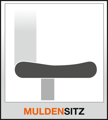 Bürodrehstuhl, Sitz-BxTxH 450x440x420-550 mm, Lehnenh. 580 mm, Permanentk., Muldensitz, orange