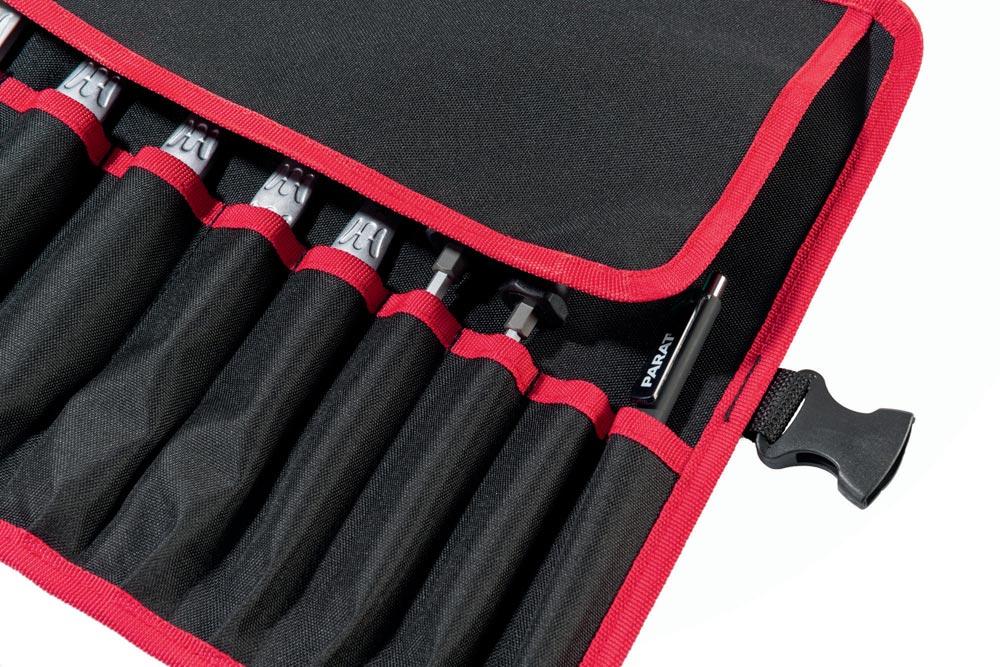 Werkzeugrolltasche 12 Fächer B540xH330mm Nylon schwarz/rot