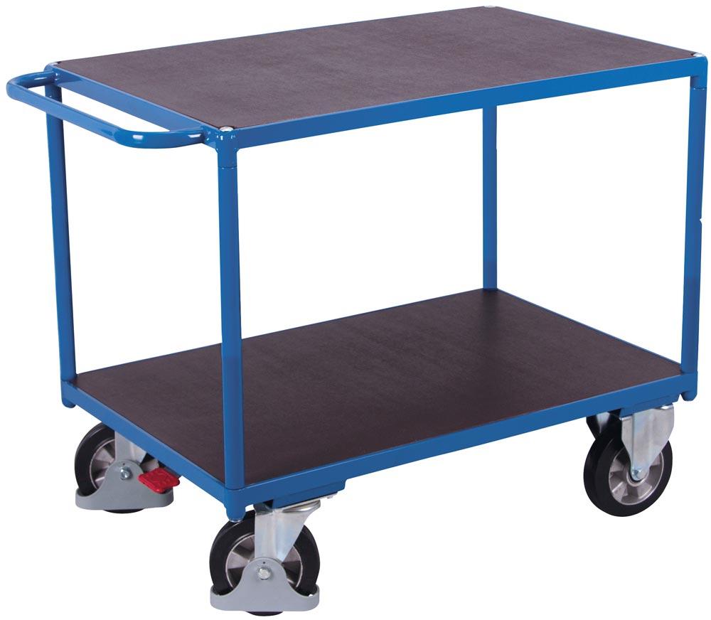 Schwerlast-Tischwagen, 2 Ladeflächen LxB 1195x800 mm, Außenmaße LxBxH 1390x800x925 mm, Traglast 1000 kg