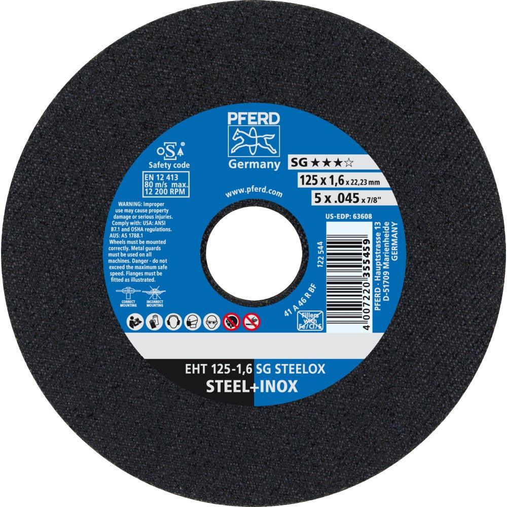 Trennscheibe SG STEELOX D125x1,6mm gerade INOX Bohrung 22,23 mm