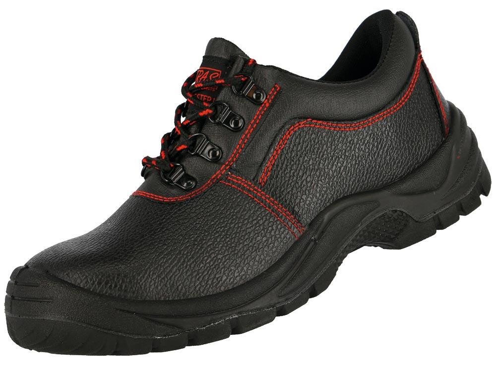 Sicherheitshalbschuhe BASIC STEP Gr. 40 schwarz S3 SRC Weite 11 Vollleder widerstandsfähige PU / PU-Laufsohle