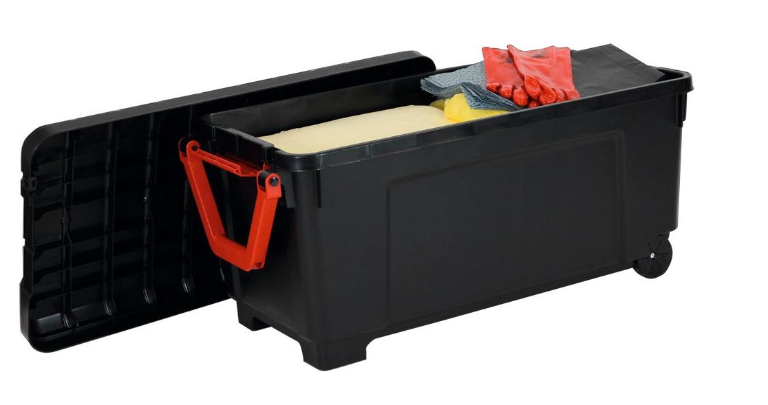 Notfall-Set, BxTxH 840x600x660 mm, Aufn. 150 l, 100 Tücher, 4 Schlängel, 2 Kissen, 20 Wischtücher, Handschuhe, Entsorgungssäcke, alle Flüss., gelb