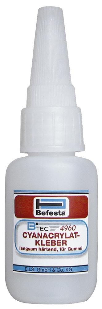 Cyanacrylat-Kleber Btec 4960, 20 g-Flasche, langsam härtend, für Gummi/Metall