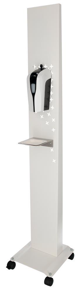 Universalsäule Stahlblech weiß für Spender Desinfektion