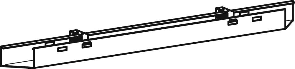 Kabelkanal, zur Befestigung an der Tischplatte, Länge 1600 mm, silber