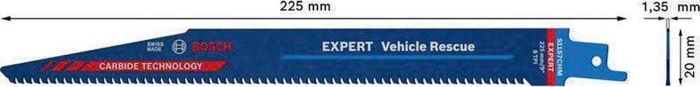 Säbelsägeblatt Expert Automotive Steel Länge 225 mm Breite 20 mm Zahnteilung TPI 8 3 mm S-Schaft 3 Stück / Karte
