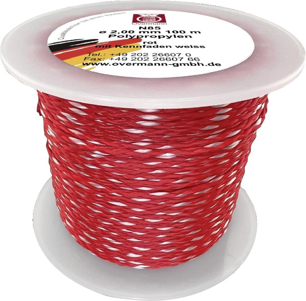 Maurerschnur Länge 100 m Ø 2 mm 65 kg Polypropylen rot/weiß