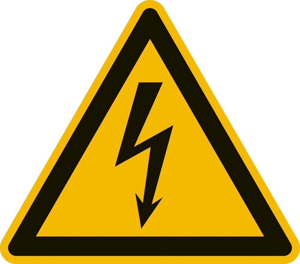Warnschild, Warnung vor gefährlicher elektrischer Spannung, Folie, 25 mm, VE Bogen mit 21 Stück