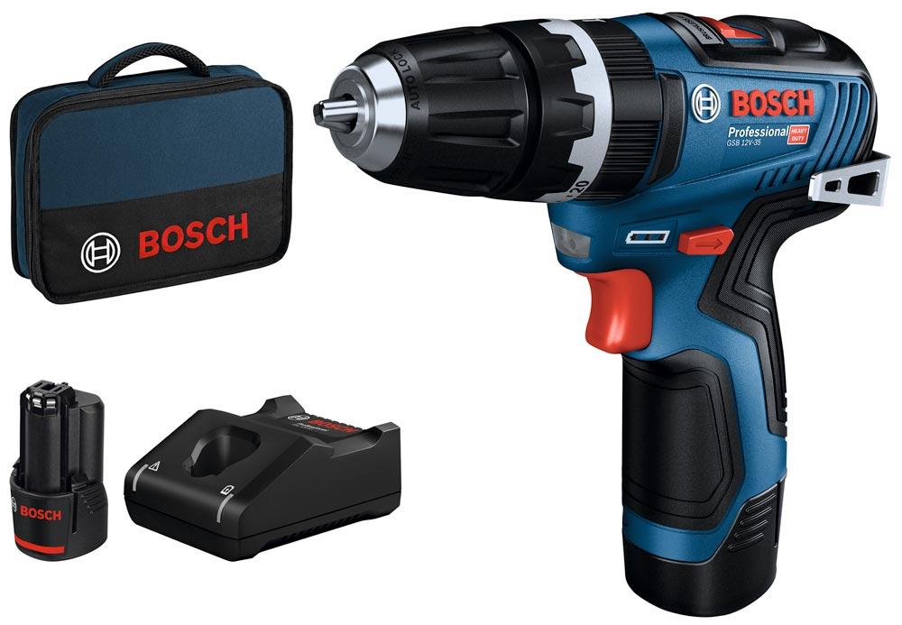 BOSCH Akku-Schlagbohrschrauber GSB 12V-35, 2 x 3.0 Ah + GAL 12V-40, L-BOXX