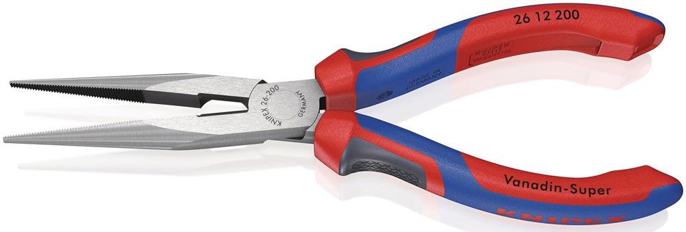 Flachrundzange Länge 200 mm poliert gerade Comfort-Griffe